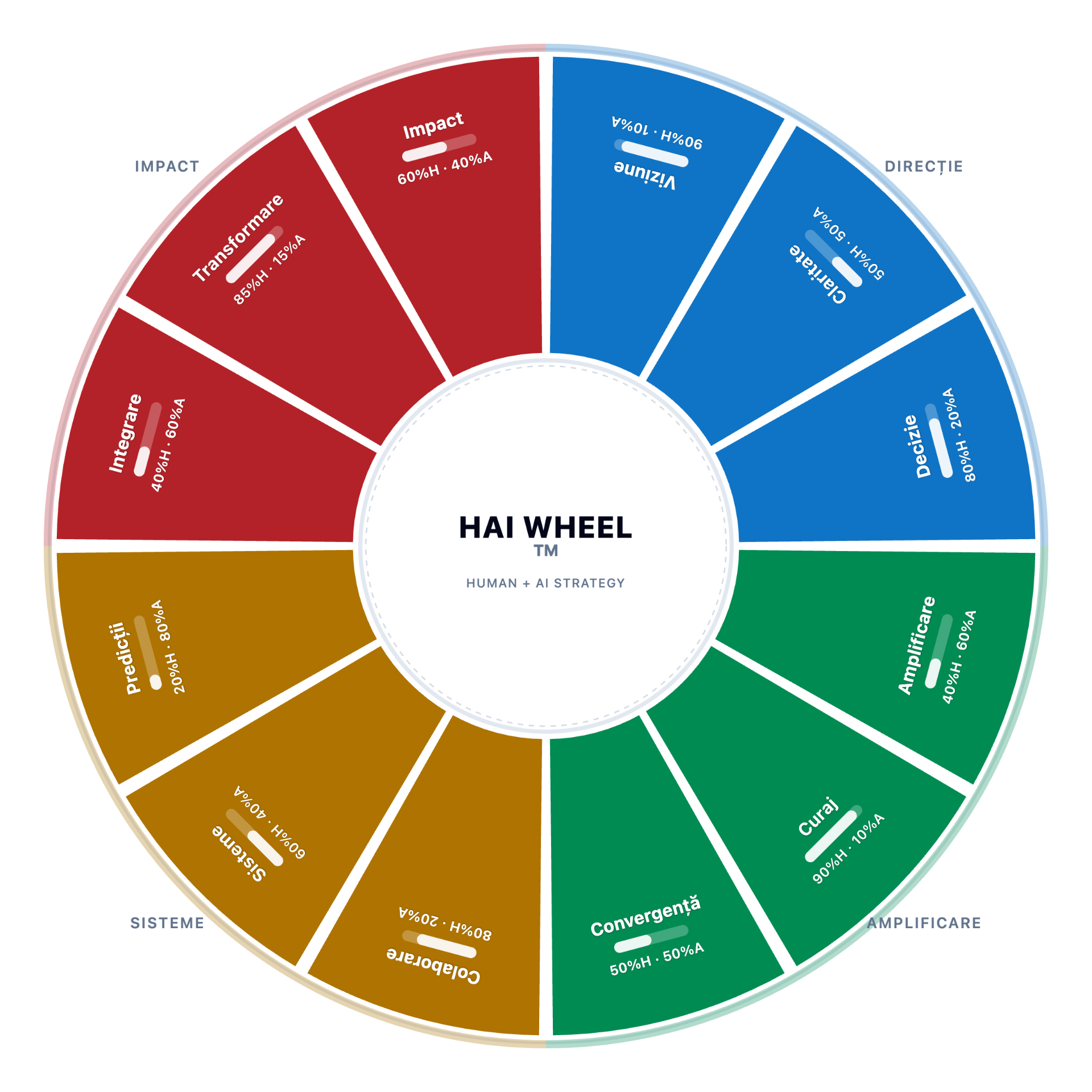 HAI Wheel - cele 12 functii ale companiei si raportul optim Human + AI